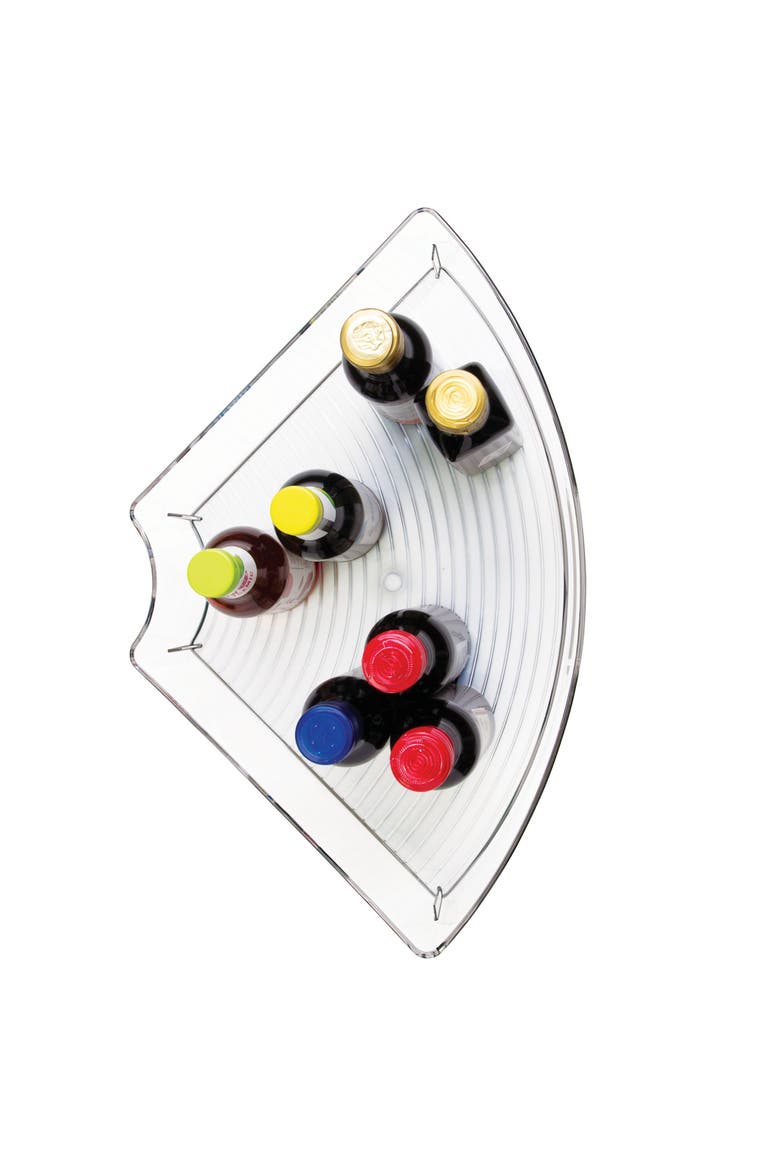 Lazy Susan 1/4 Wedge Bin with Handle, Set of 4, Clear, Made in USA, Alternate, color, Clear