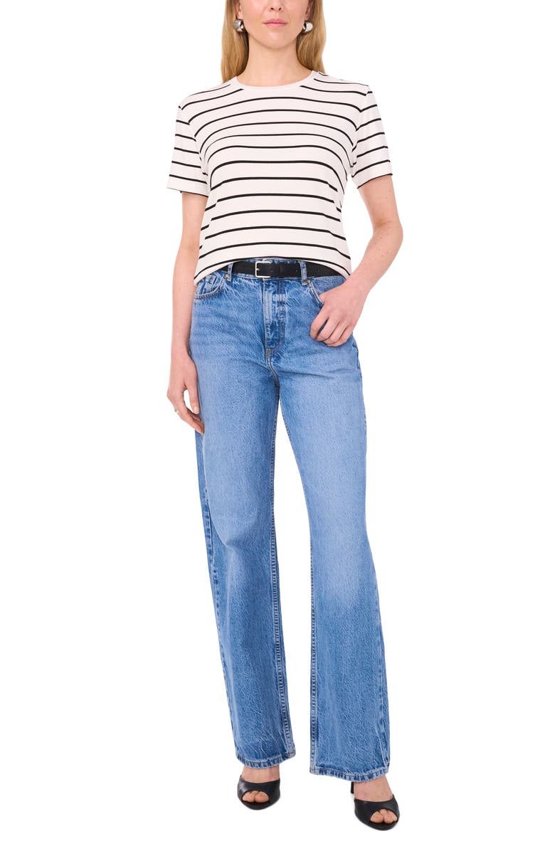 1.STATE Rib Jersey Boxy Crop T-Shirt, Alternate, color, Black/White Stripe