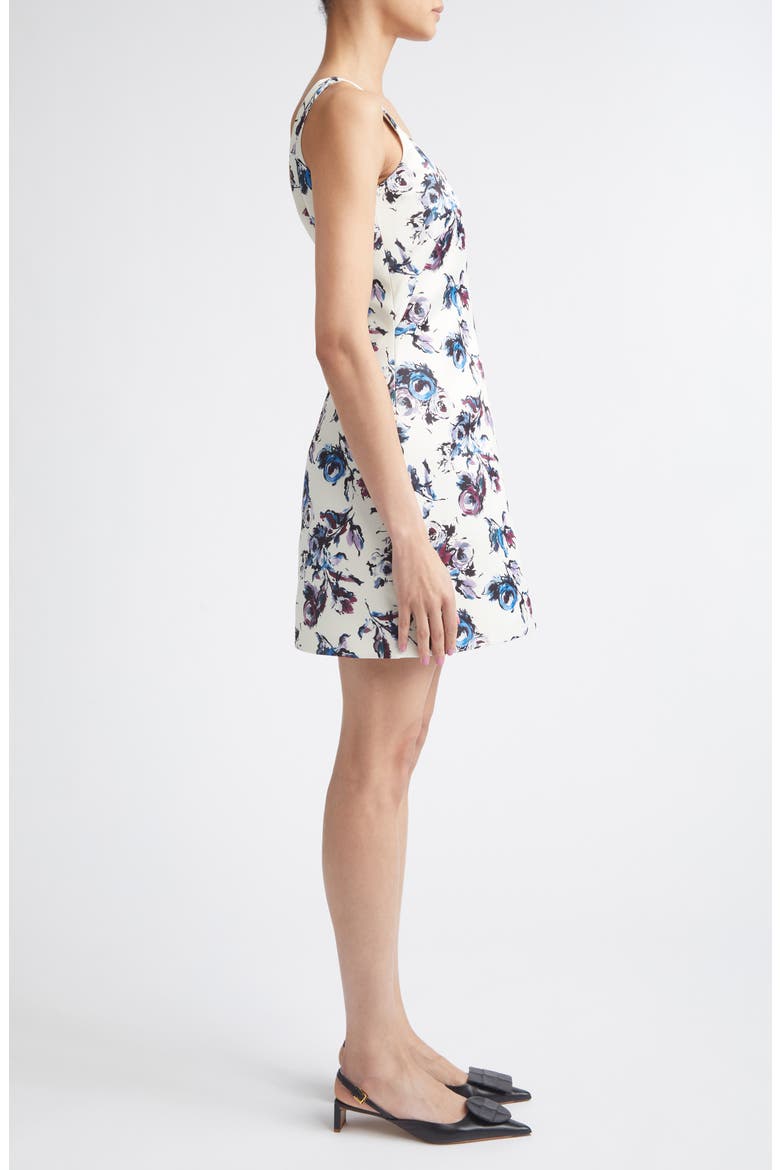 Tillie Floral Genzianella Sateen Minidress, Alternate, color, FLORAL PURPLE/BLUE ON IVORY