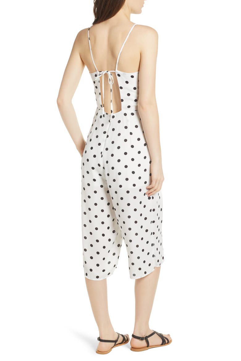 Culotte Jumpsuit, Alternate, color, WHITE BLACK DOT