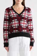 Re/Done Tartan V-Neck Sweater
