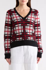 Re/Done Tartan V-Neck Sweater