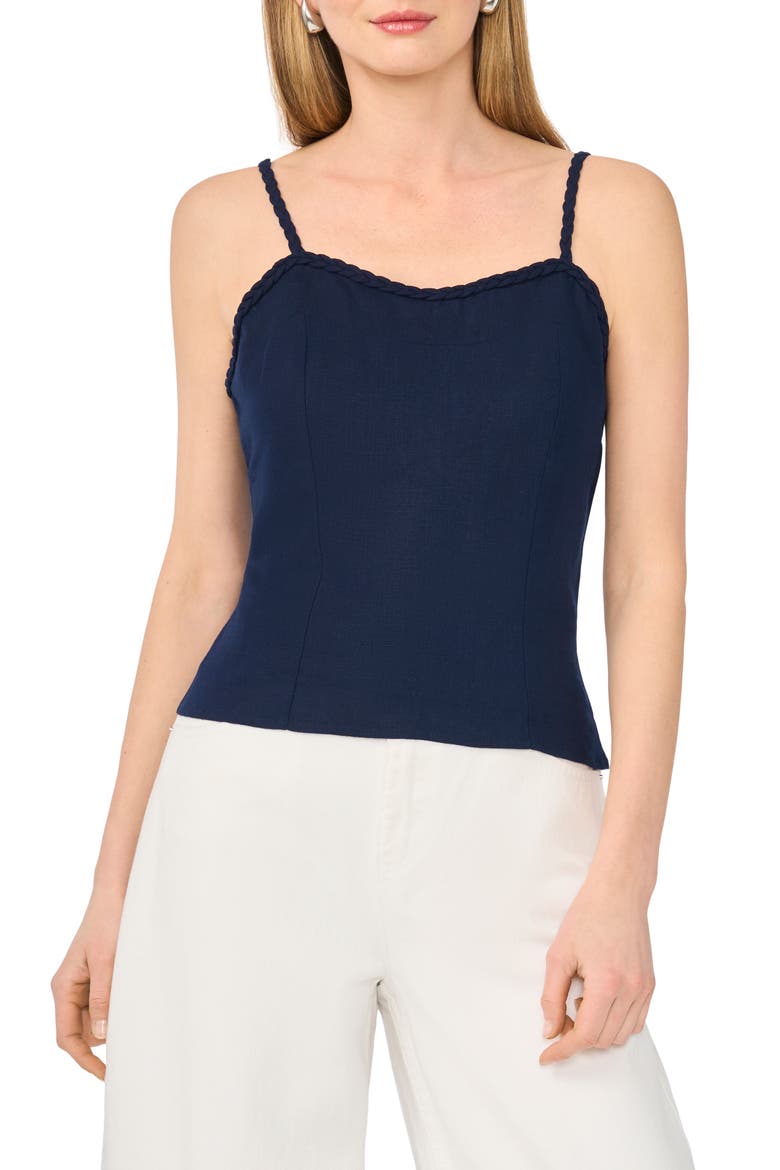 Braided Trim Tank Top, Main, color, CLASSIC NAVY