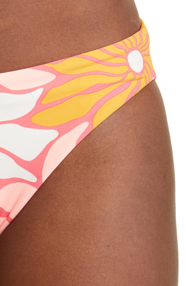 Maaji Dali Flowers Sublimity Reversible Classic Bikini Bottoms, Alternate, color, Orange