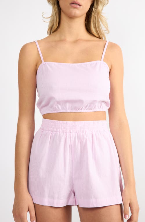 Viens Avec Moi Everyday Stripe Cotton Mini Top In Pink