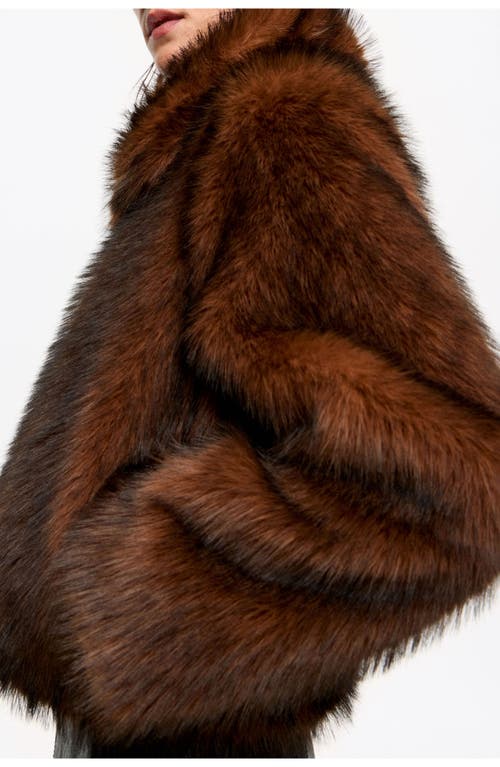 Bimba Y Lola Short Fur Coat In Brown