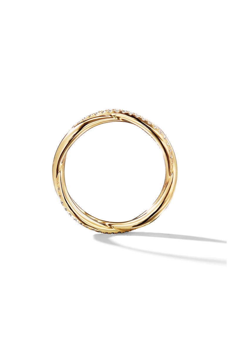 DY Lanai Band Ring in 18K Yellow Gold with Pavé Diamonds, Alternate, color, GOLD