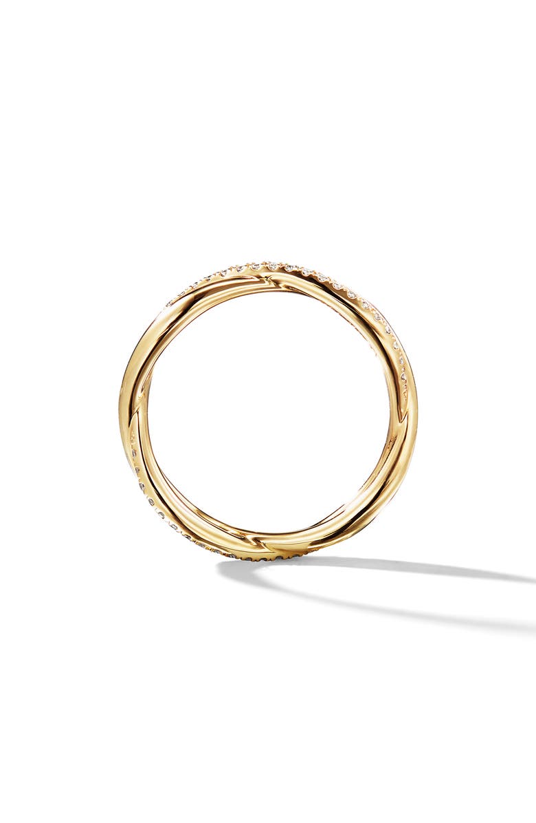 David Yurman DY Lanai Band Ring in 18K Yellow Gold with Pavé Diamonds, Alternate, color, Gold