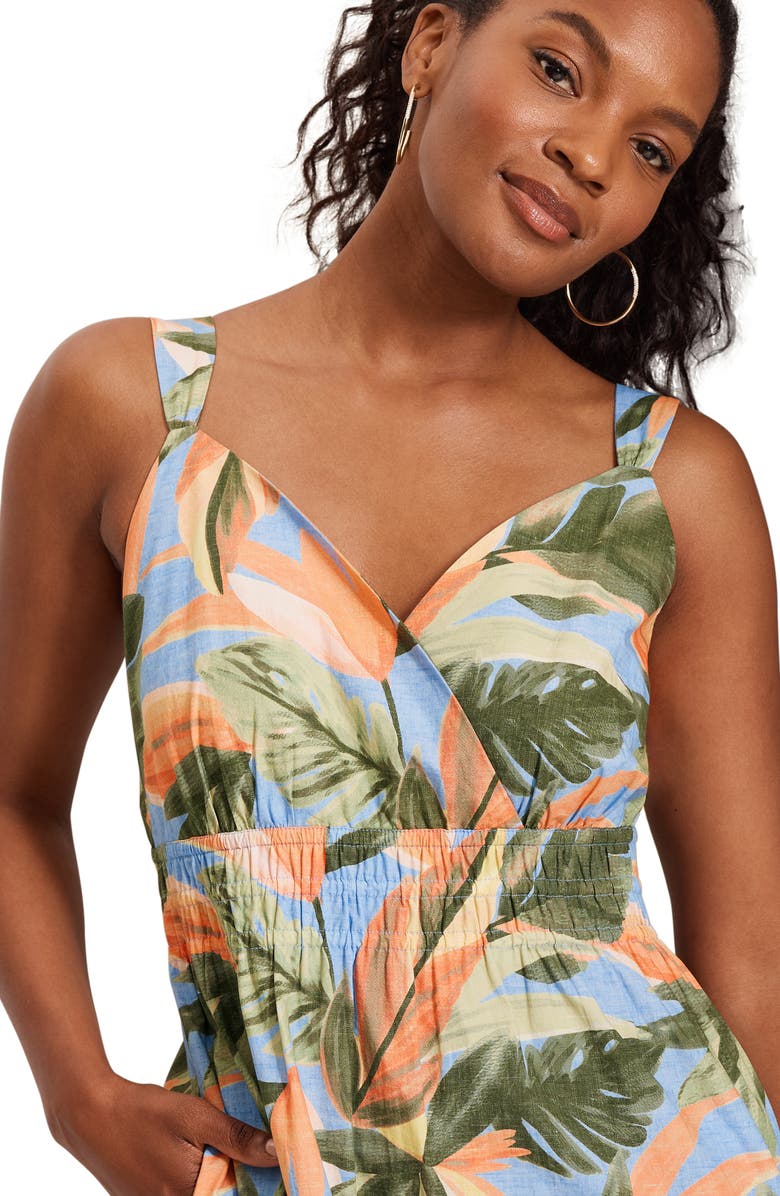 Tommy Bahama Beach Blooms Sleeveless Midi Dress, Alternate, color, Grape Pools