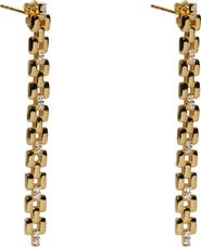 Argento Vivo Sterling Silver Panthera Cubic Zirconia Linear Earrings