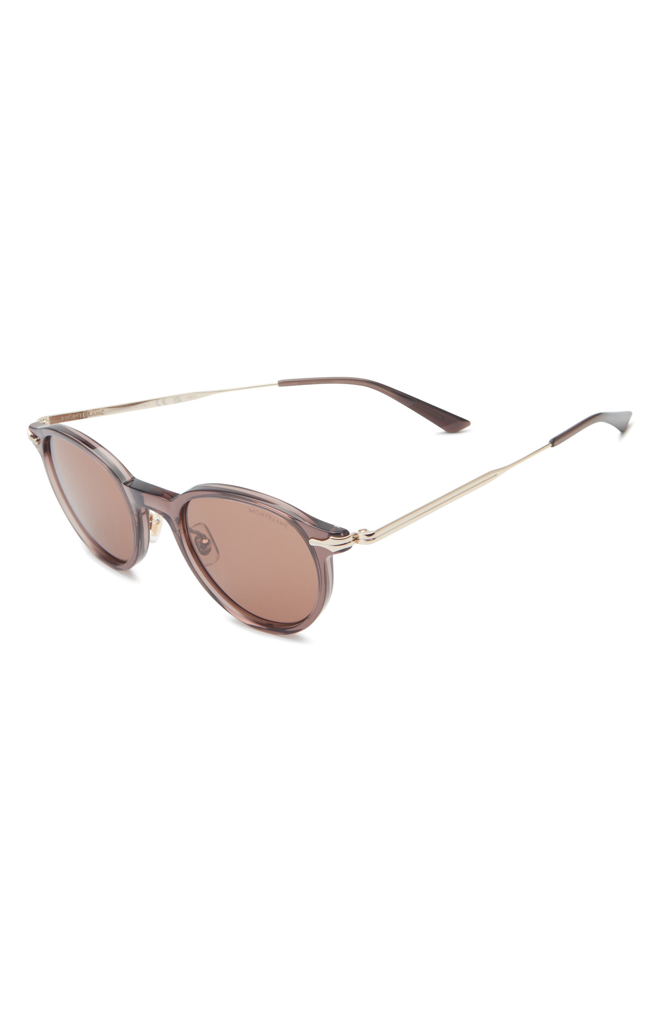 Montblanc 49mm Round Sunglasses