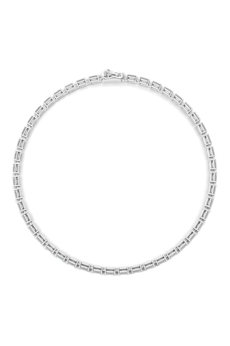 Emerald Cut Lab Created Diamond Tennis Bracelet, Alternate, color, 6.69 CTW WHITE GOLD