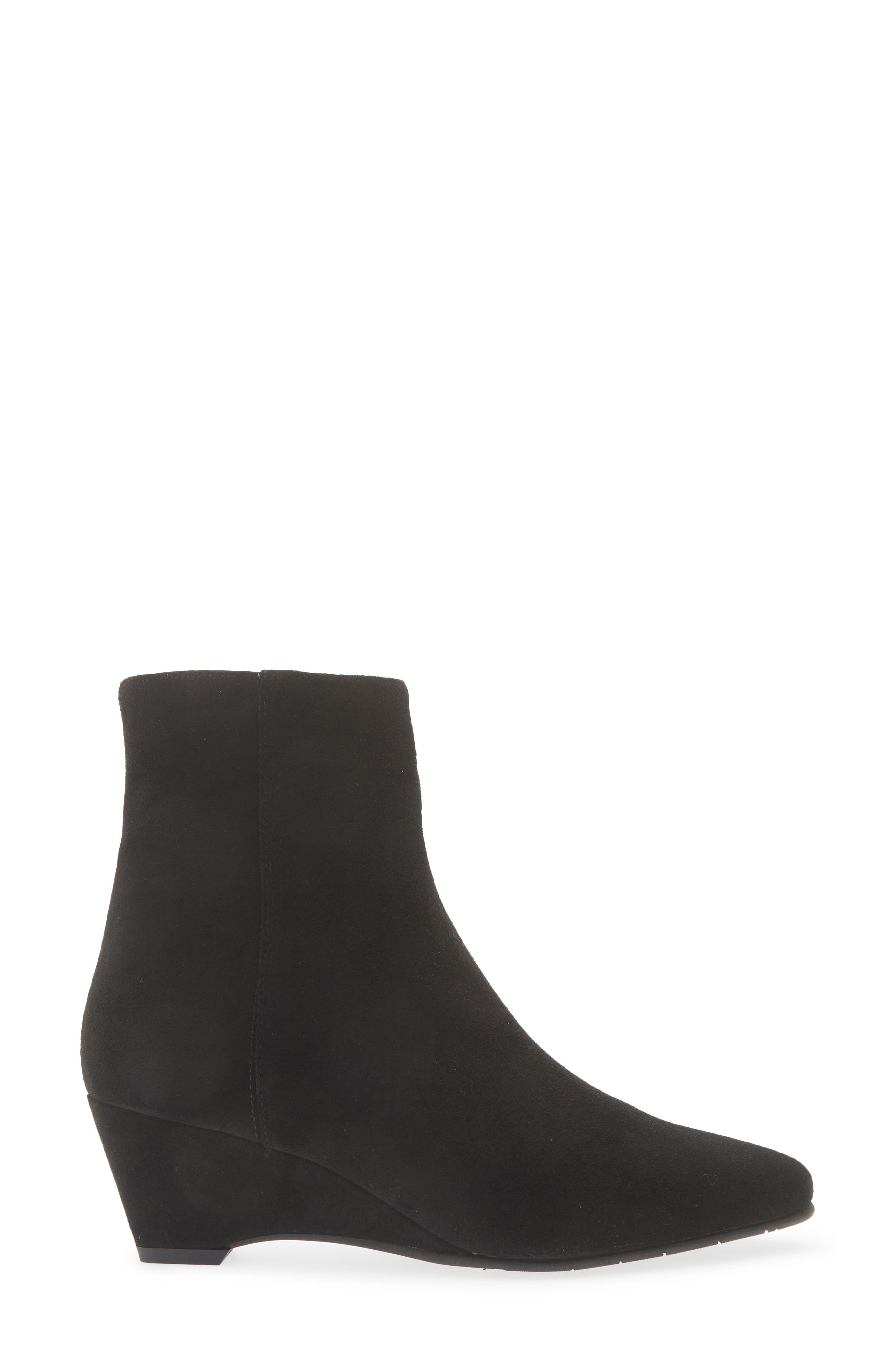 Kellini Waterproof Leather Wedge Bootie, Alternate, color, BLACK SUEDE