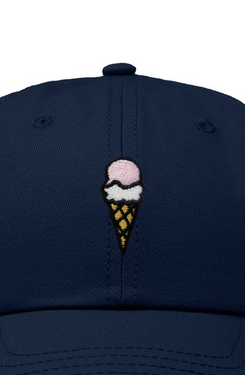 Dalix Double Scoop Embroidered Cap In Navy Blue