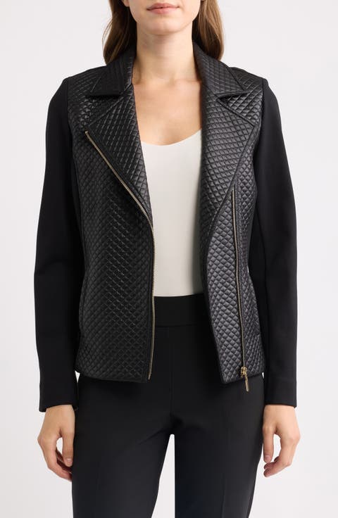 Asymmetric Faux Leather Moto Jacket
