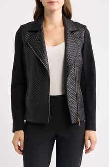 Asymmetric Faux Leather Moto Jacket