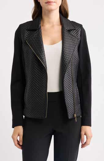 Asymmetric Faux Leather Moto Jacket