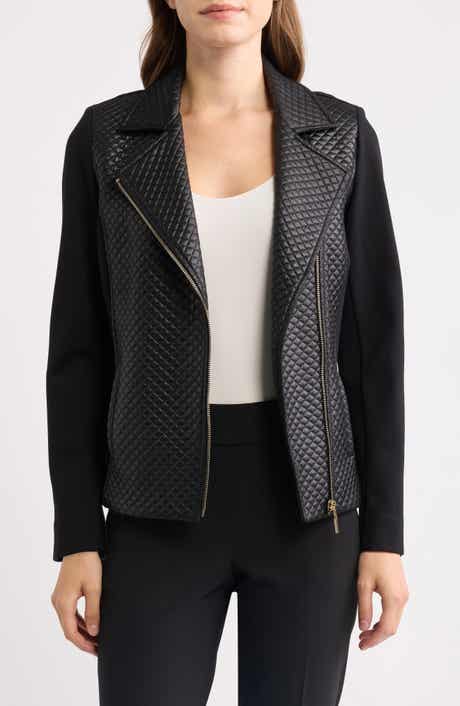 Asymmetric Faux Leather Moto Jacket