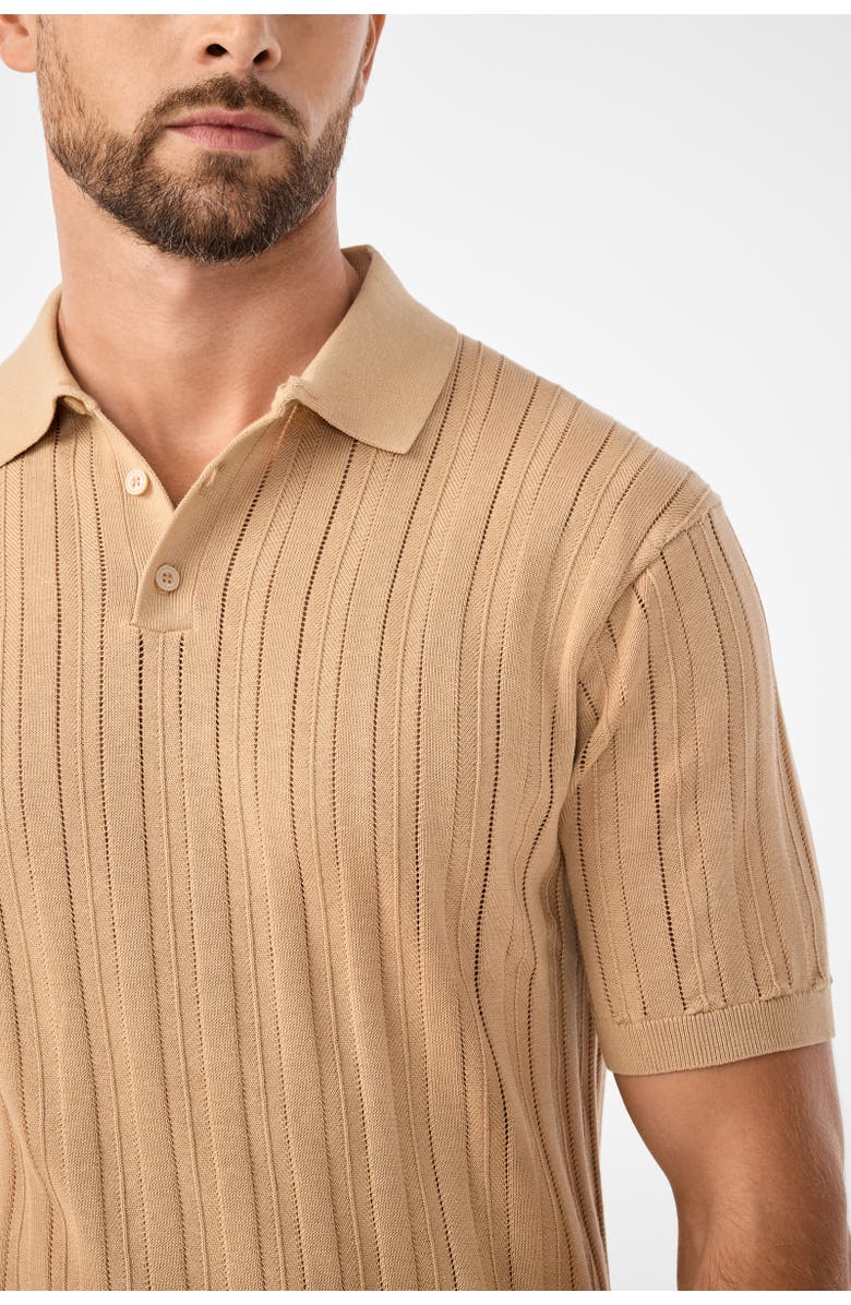MR TURK Kensington Short Sleeve Knit Polo, Alternate, color, Camel
