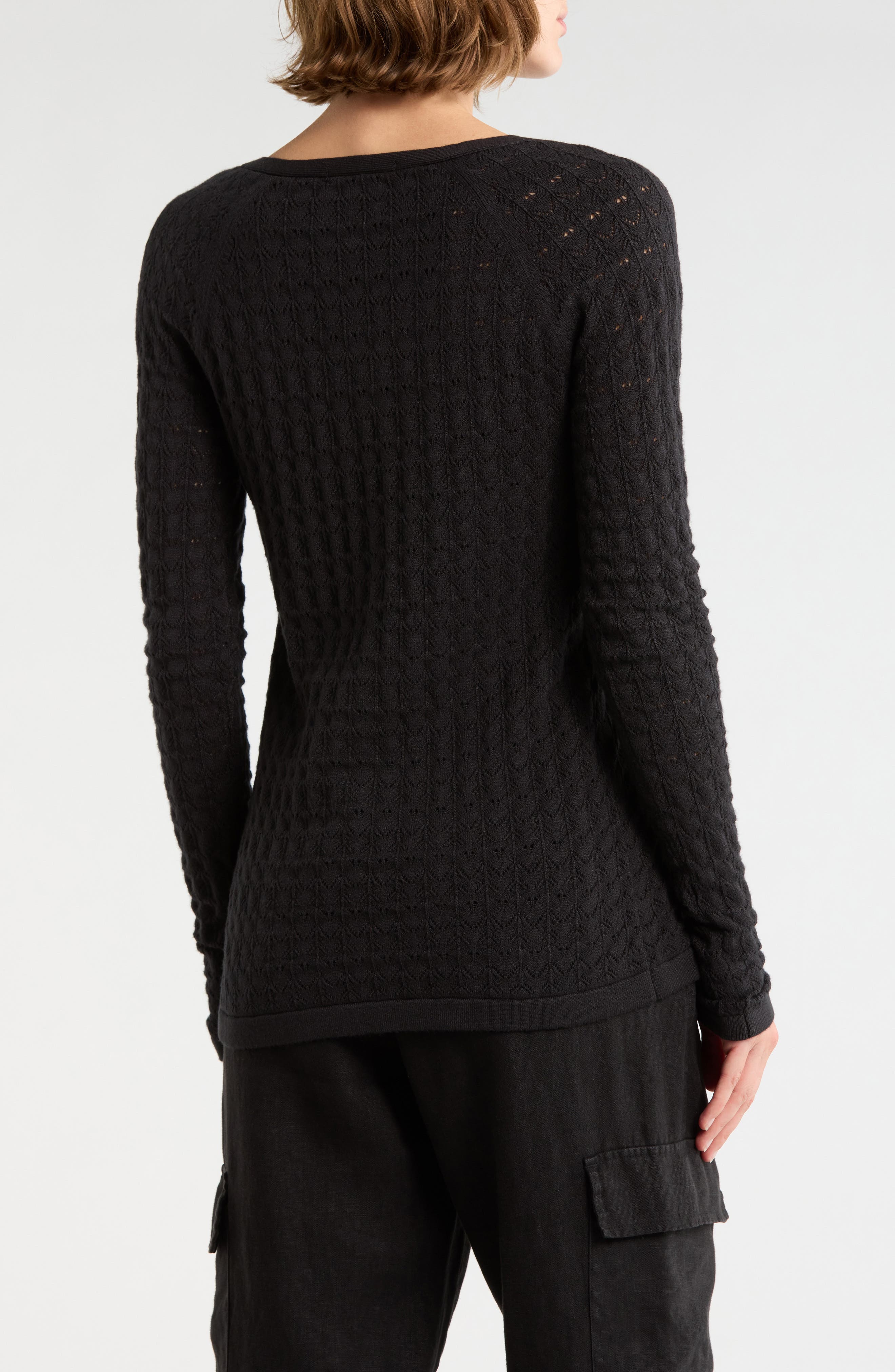 Pointelle Stitch Raglan Sleeve Cardigan - image 2