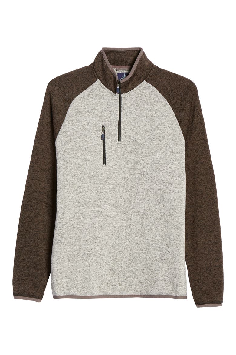 Alberta Water Resistant Quarter Zip Fleece Pullover, Alternate, color, BLACK/ LIGHT GRAY