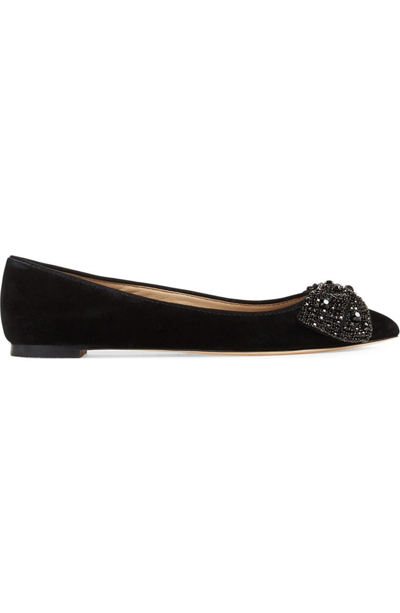 Tory Burch Vanessa Embellished Bow Flat, Alternate, color,