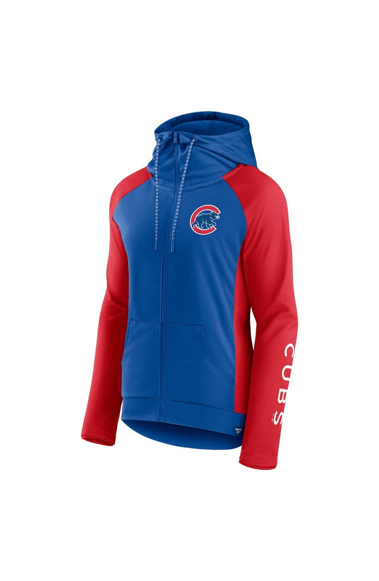 FANATICS Women's Fanatics Branded Royal/Red Chicago Cubs Iconic Raglan Full-Zip Hoodie, Alternate, color, Royal