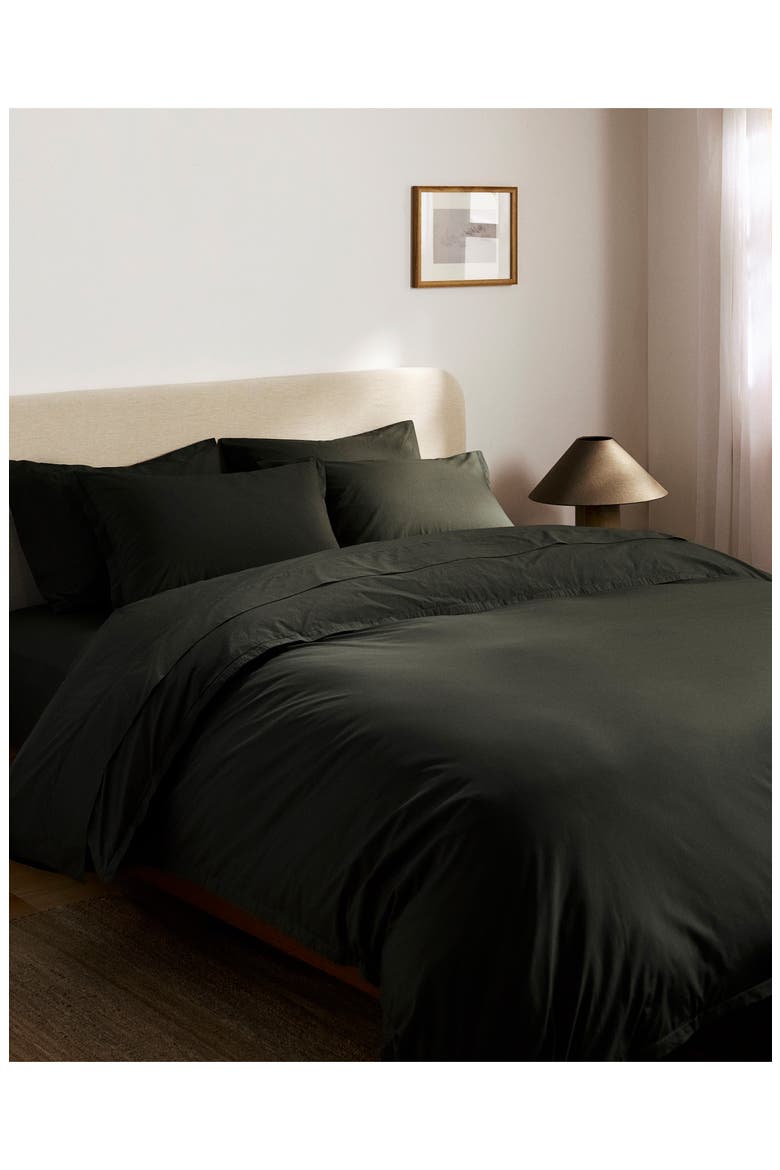 Percale Set of 2 Shams, Alternate, color, EVERGREEN