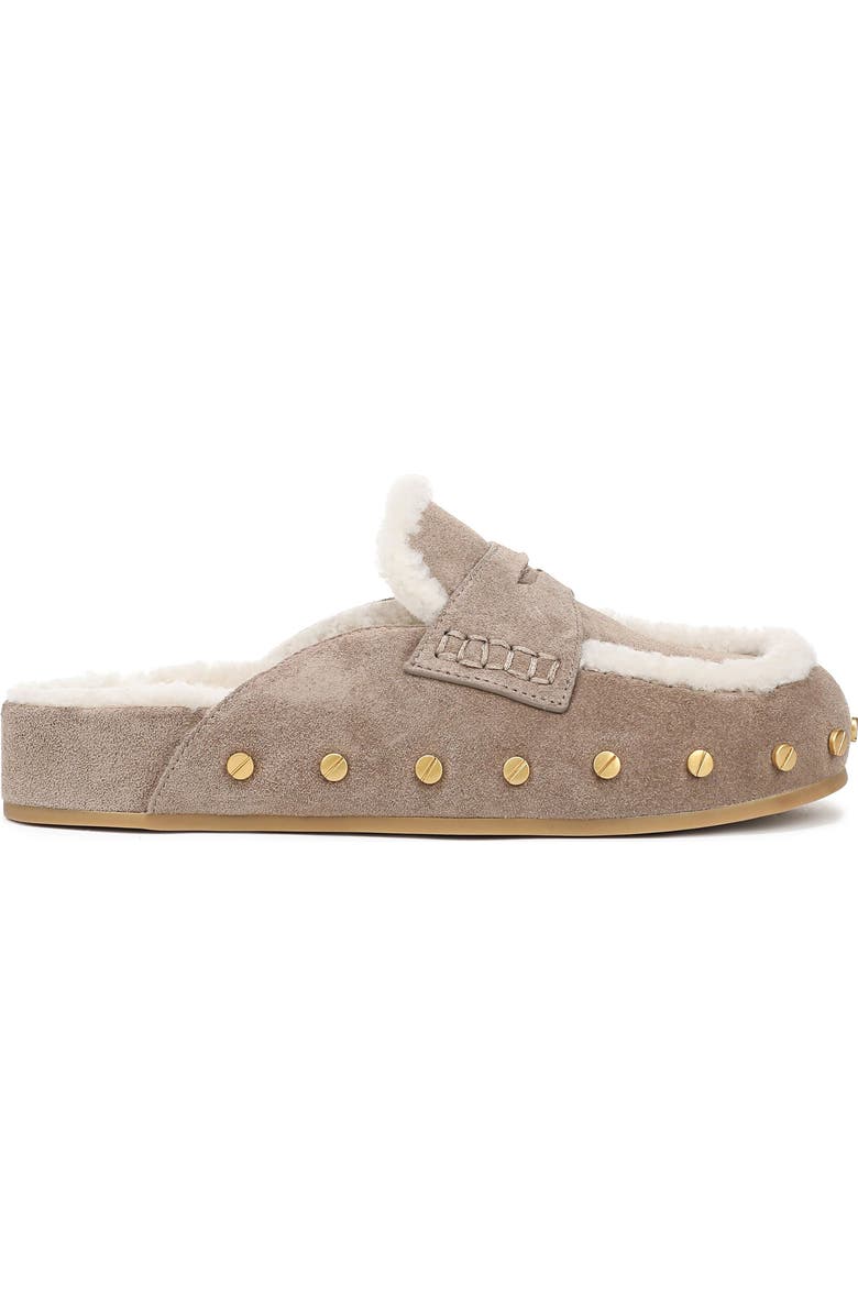 Veronica Beard Fenix Genuine Shearling Mule, Alternate, color, Bark Ecru