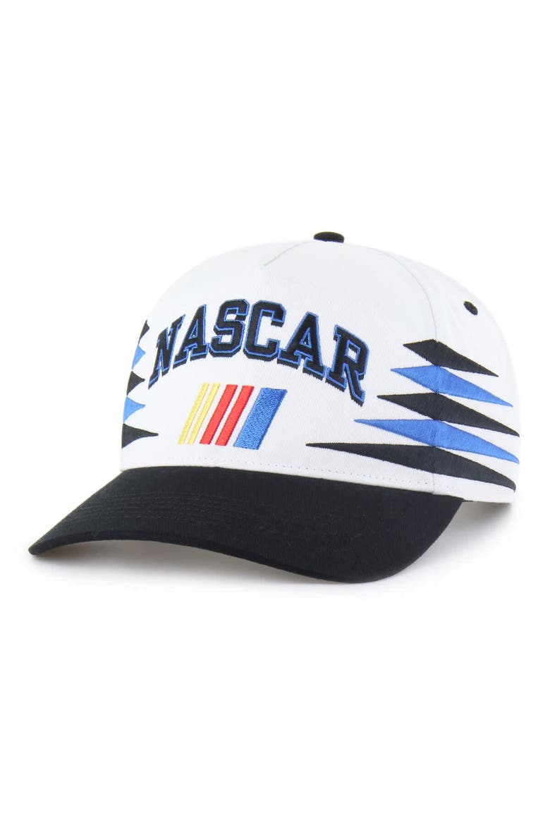 Men's '47 White/Black NASCAR Diamond Cut Hitch Adjustable Hat, Main, color, White