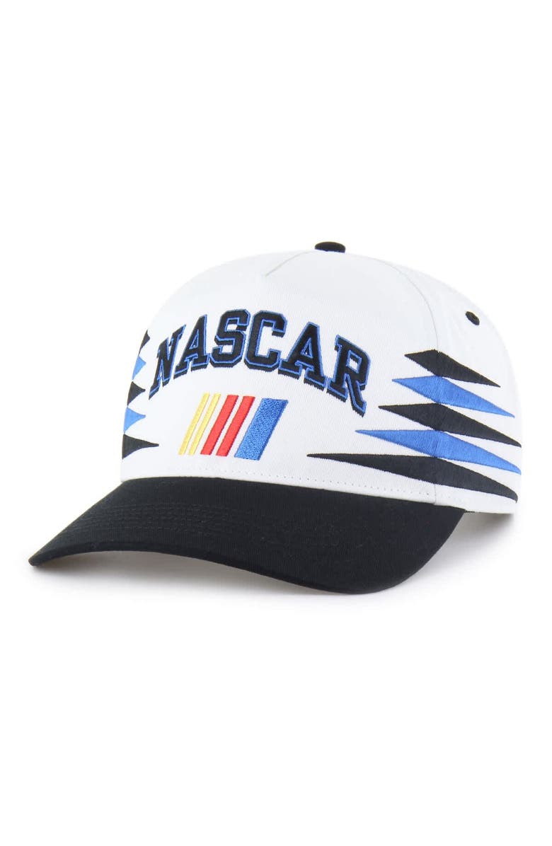 '47 Men's '47 White/Black NASCAR Diamond Cut Hitch Adjustable Hat, Main, color, White
