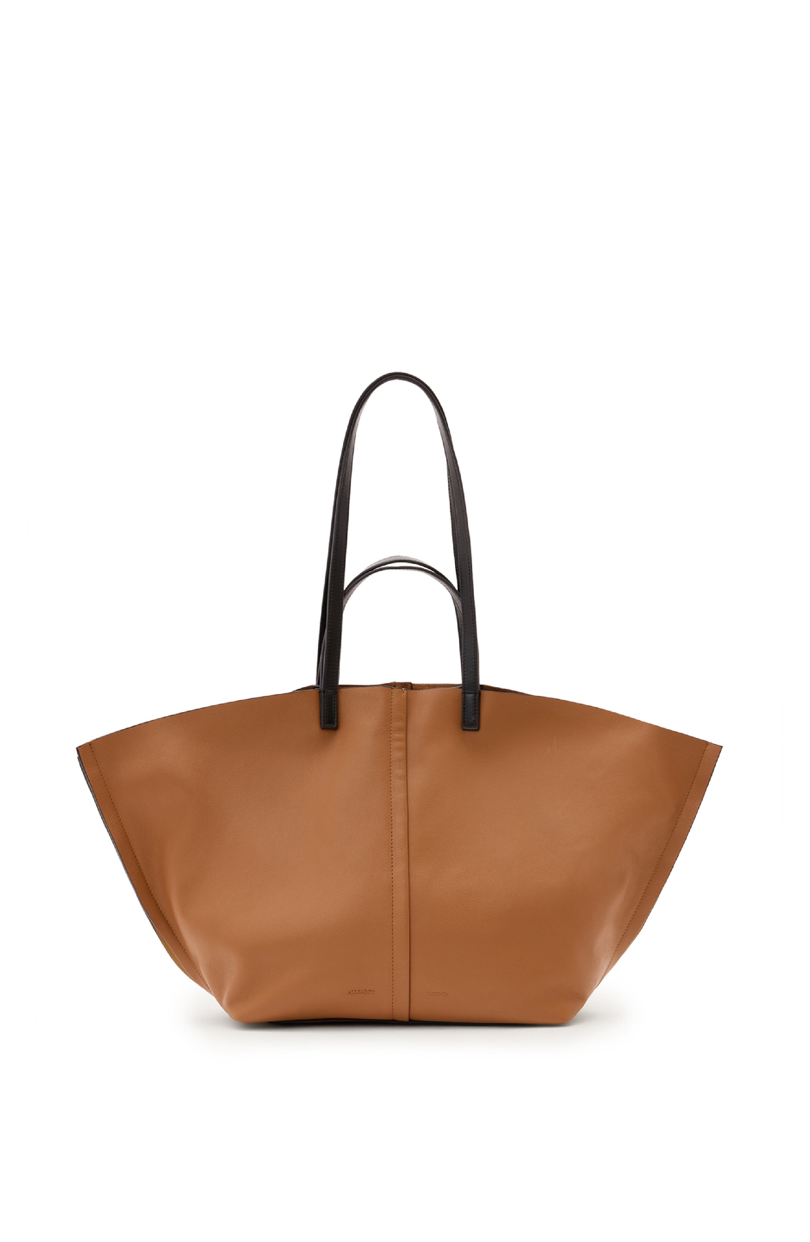 AllSaints Phoenix Leather East/West Tote, Alternate, color, Sepia Brown