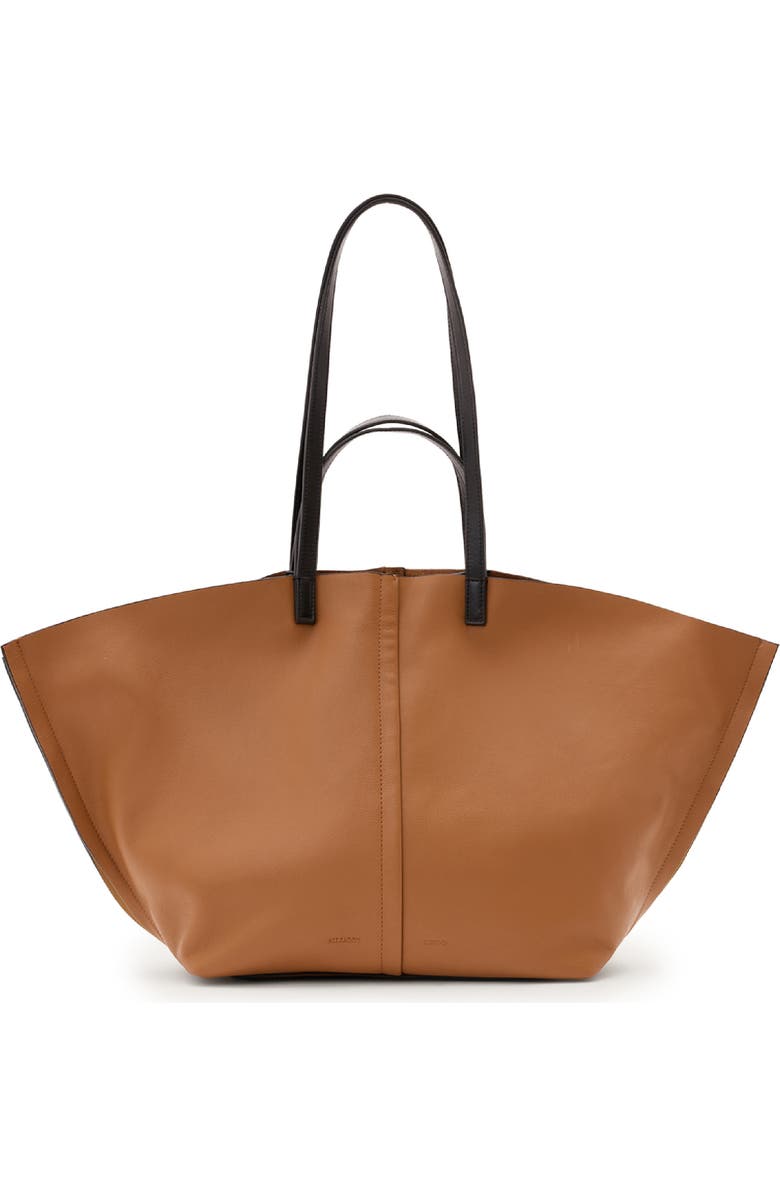 AllSaints Phoenix Leather East/West Tote, Alternate, color, Sepia Brown