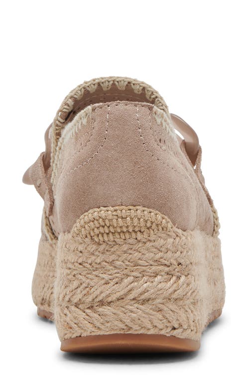 Dolce Vita Jhenee Espadrille Sneakers Taupe Perforated Suede In Taupe Perforated Suede
