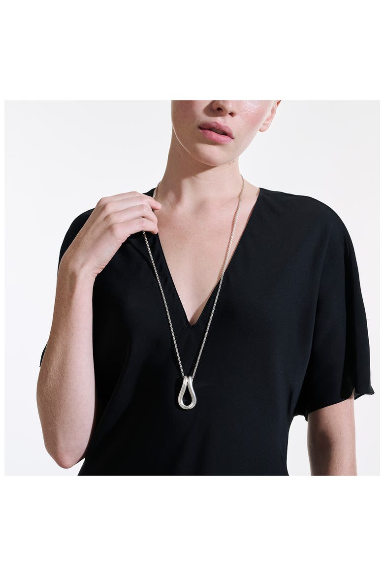 Surf Pendant Necklace, Alternate, color, SILVER