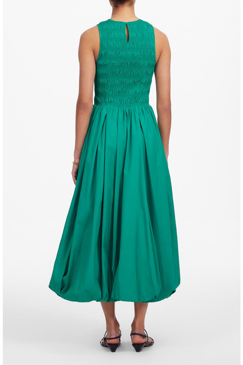 Madewell The Melody Bubble Hem Smocked Midi Dress (Women)