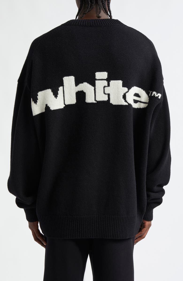 Off-White Shared Logo Intarsia Wool Blend Crewneck Sweater, Alternate, color, 