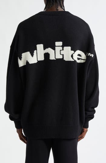 Off white wool blend sweater best sale