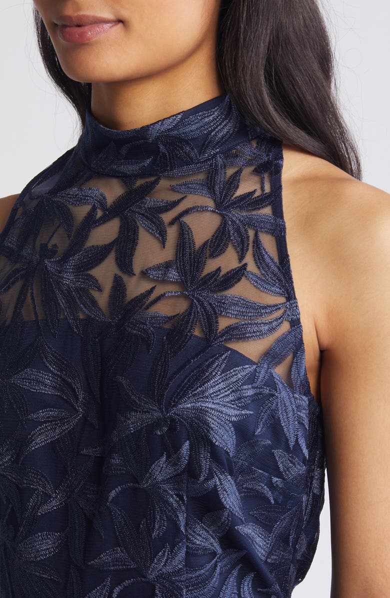 Sam Edelman Leaf Embroidered Sheath Dress, Alternate, color, Navy