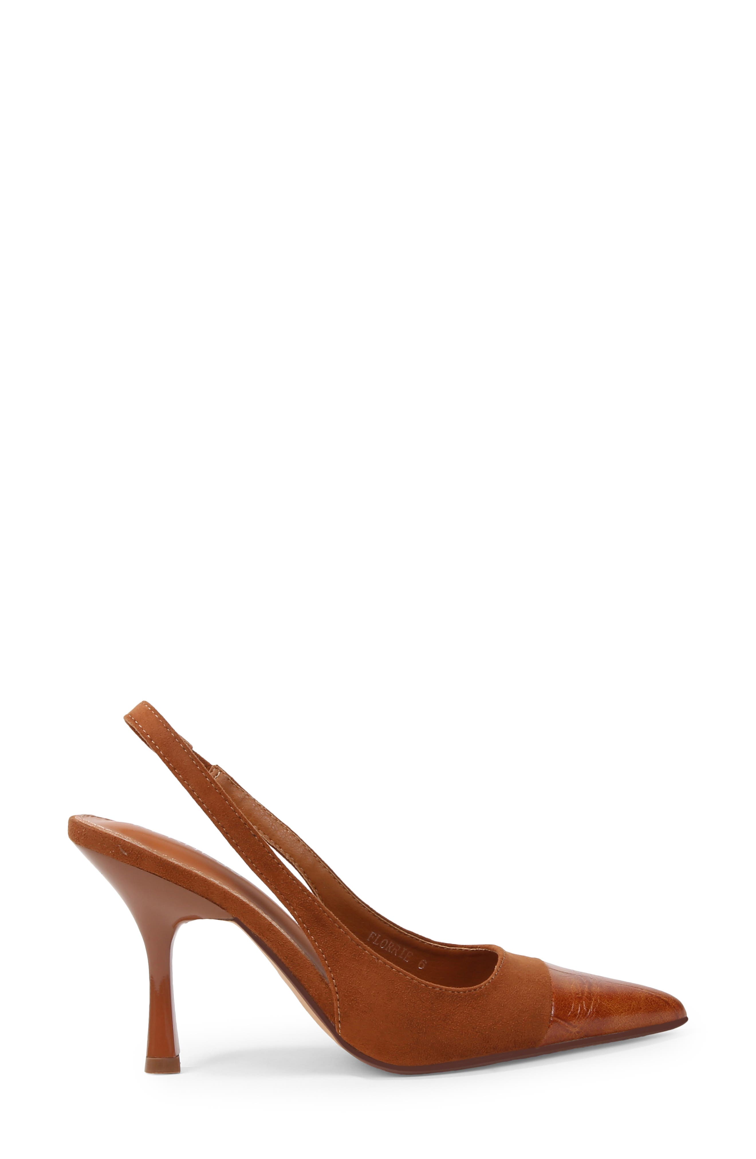 Florrie Faux Leather Slingback Pump, Alternate, color, CAMEL