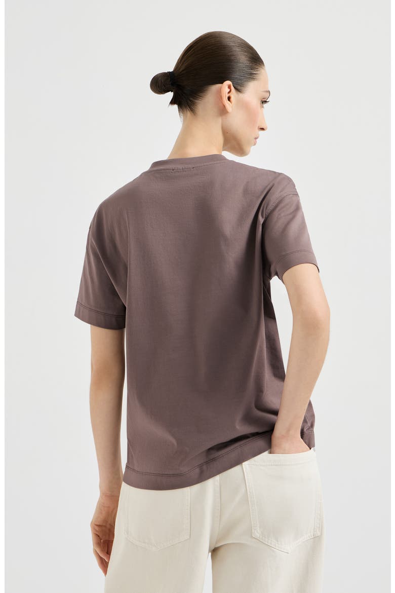 Cotton jersey T-shirt, Alternate, color, Brown