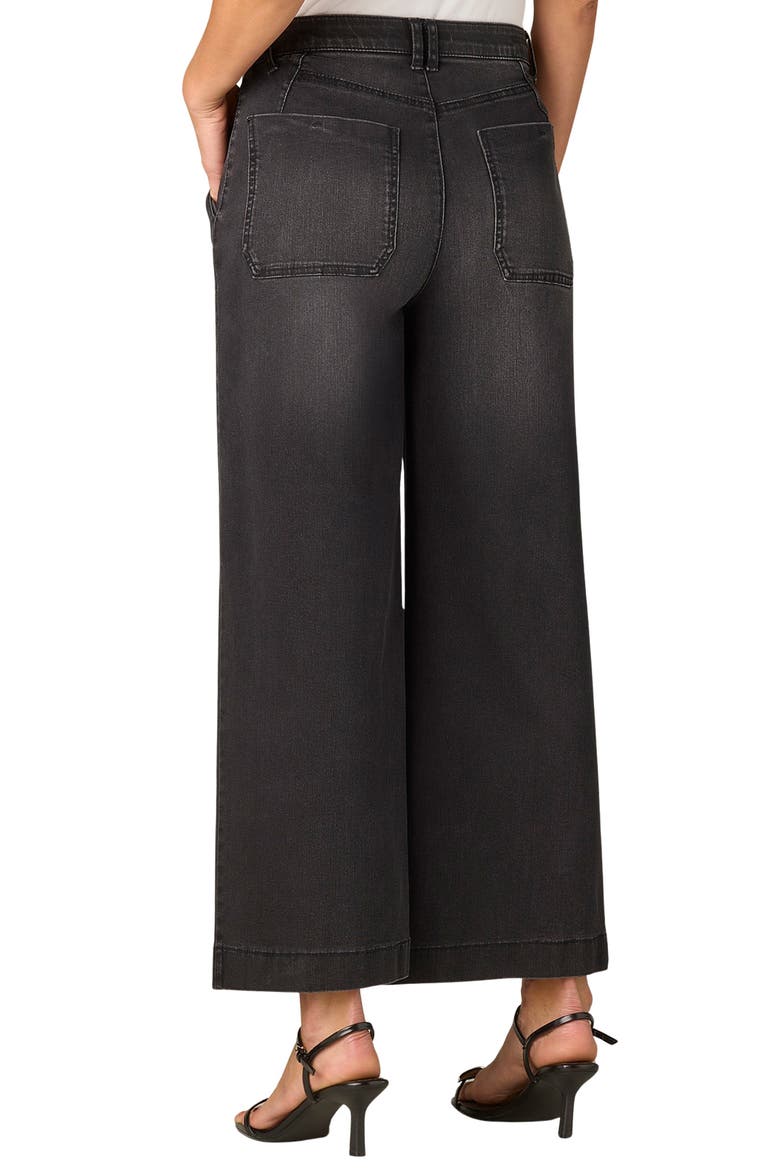 Wyatt Skyrise V-Pocket Ankle Wide Leg Jeans, Alternate, color, WASHED BLACK