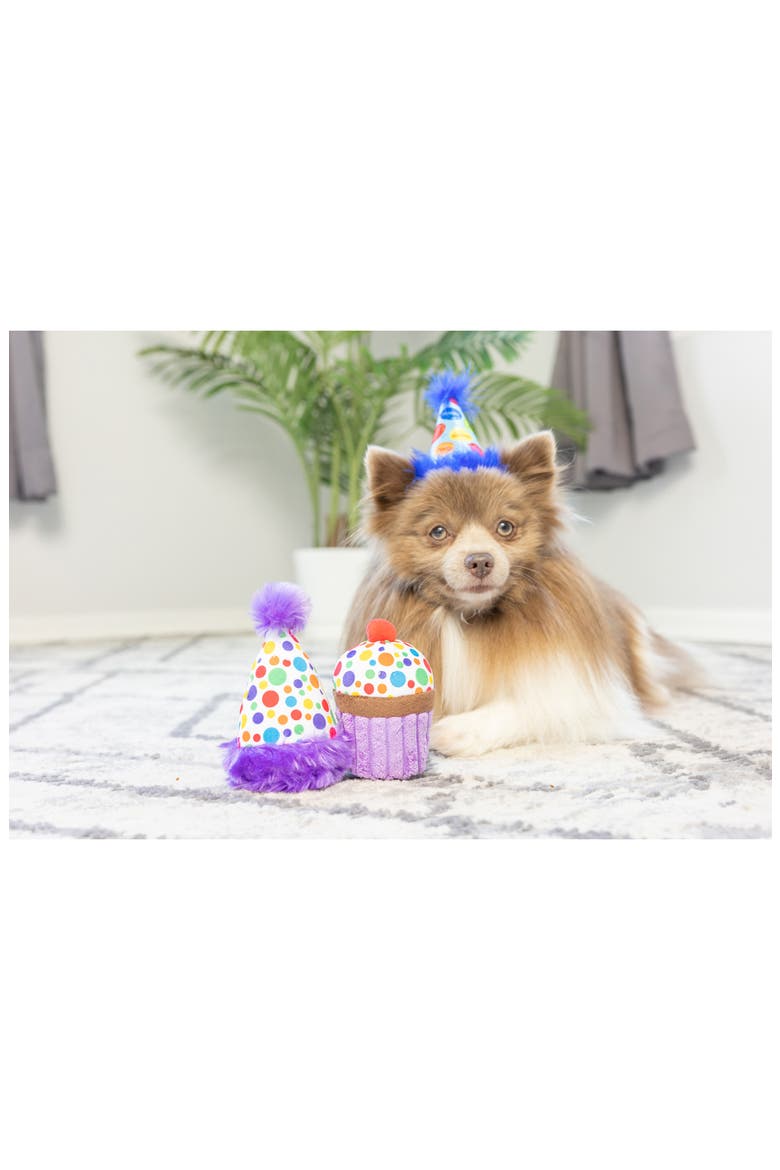 It's My Barkday 2-Piece Tiny Tuff Dog Toy Set, Alternate, color, PURPLE