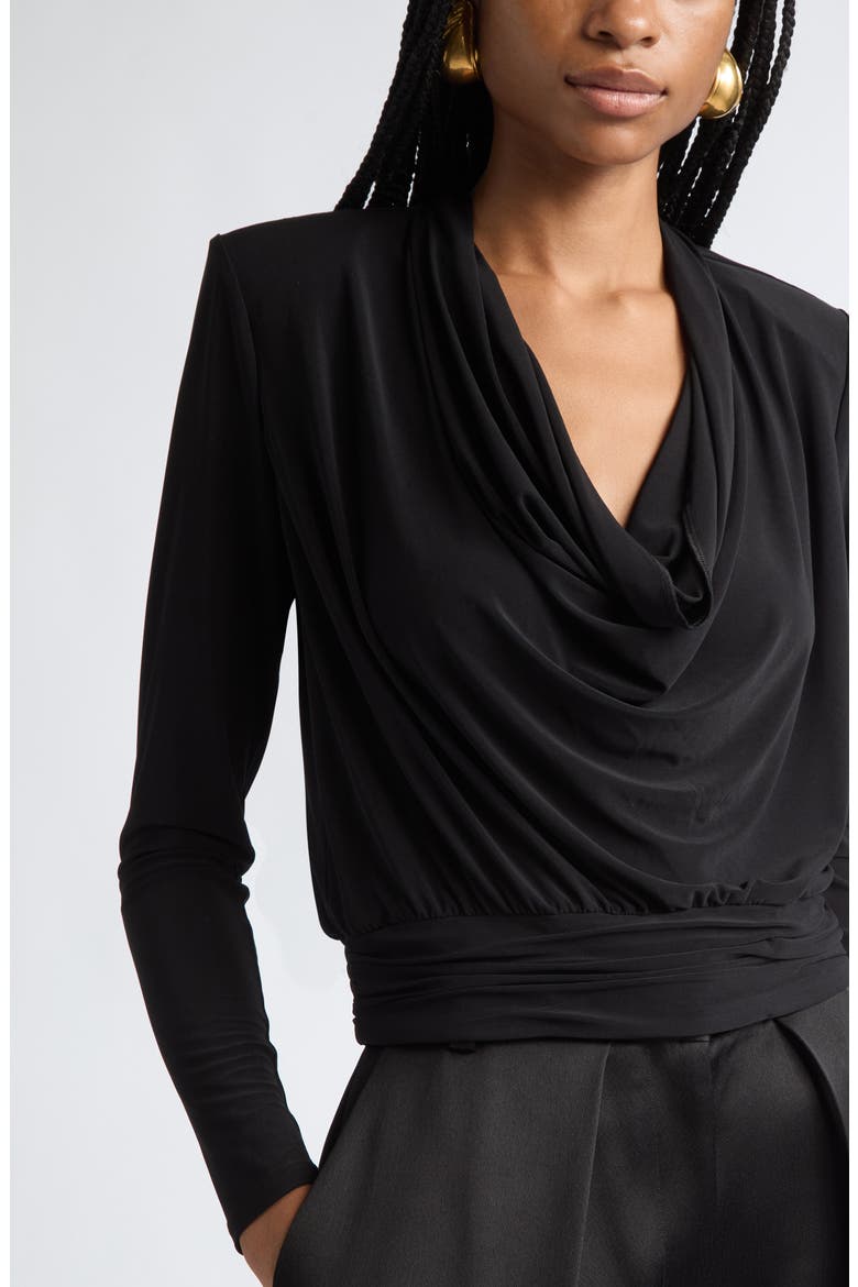 Eden Cowl Neck Top, Alternate, color, BLACK