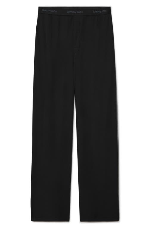 Tommy John Waffle Knit Lounge Pants In Black