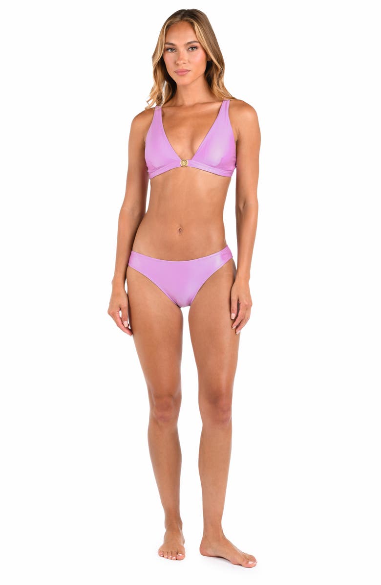 L'AGENCE Lexie Metallic Bikini Top, Alternate, color, Light Violet