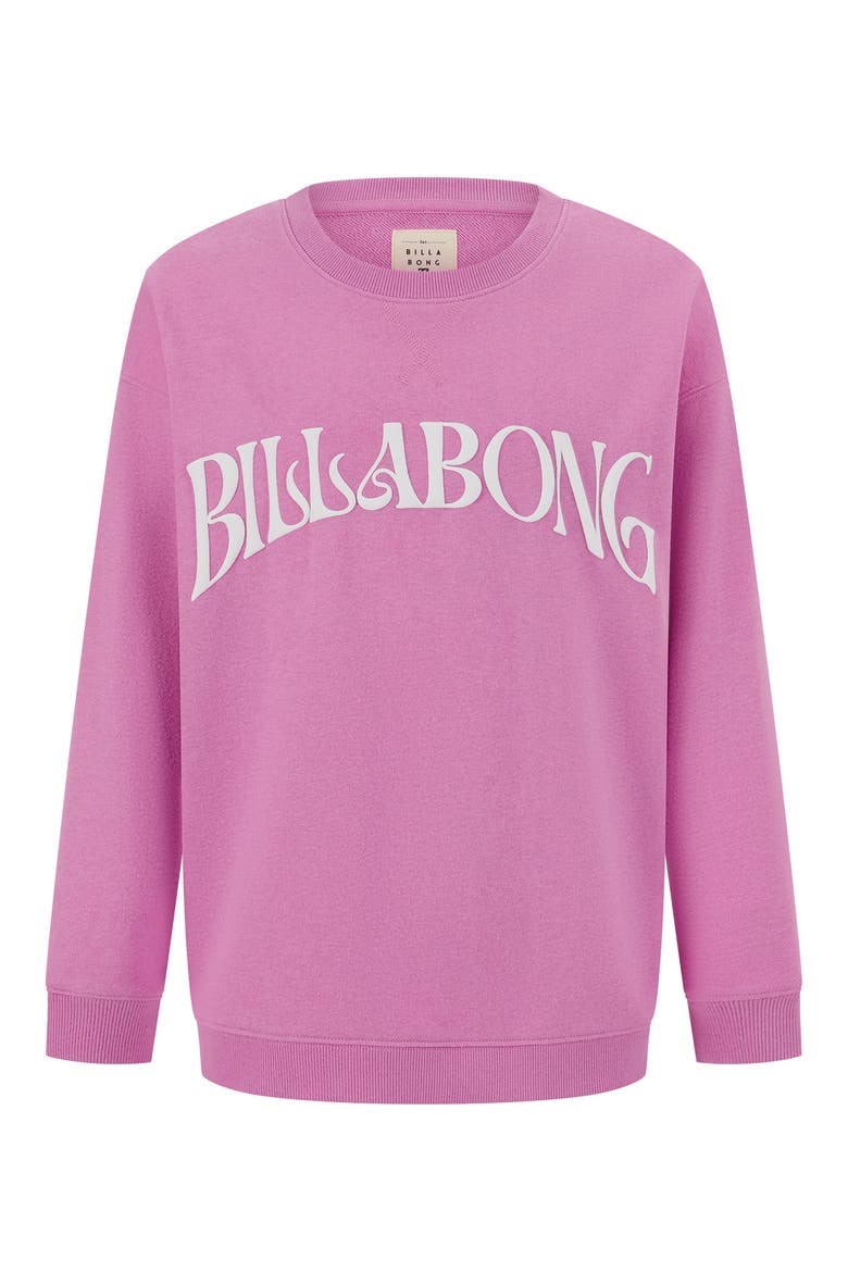 Kids' Arch Logo Oversize Cotton Blend French Terry Sweatshirt, Main, color, CYCLAMEN