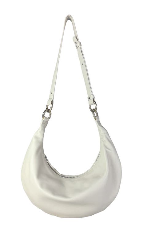 Leather Convertible Hobo Crescent Ring Bag