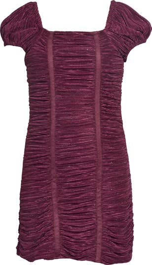 Kids' Metallic Plissé Party Dress