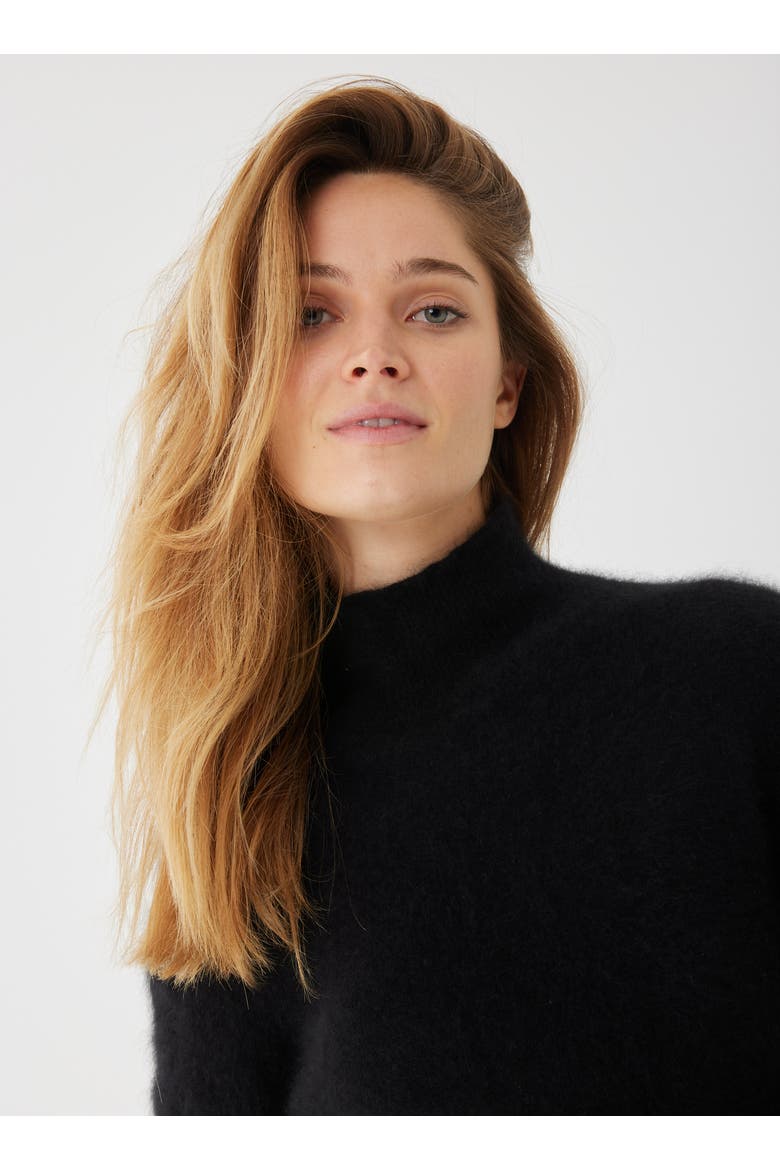 Ultra Soft Laser Cut Turtleneck, Alternate, color, NOIR
